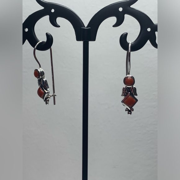 Silpada RARE HTF Sterling Silver Mediterranean Coral Vine French Wire Earrings - Picture 13 of 16